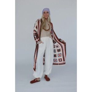 Three Bird Nest Multicolor Crochet Cardigan